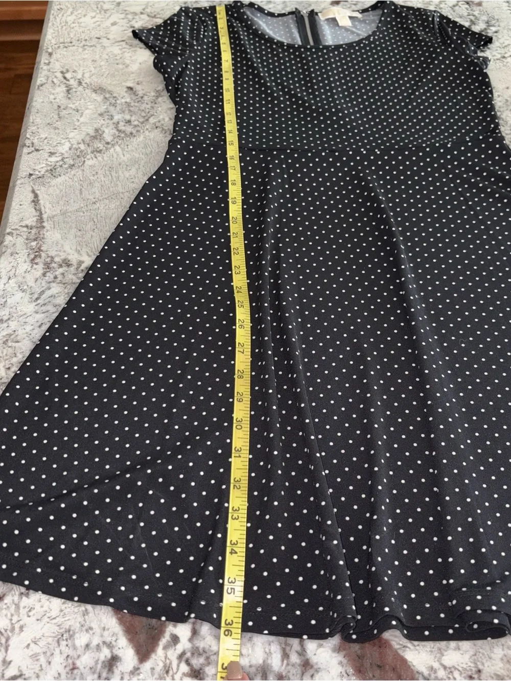 Michael Kors Polka Dot Skater Dress sz medium very stretchy & flowy EXCELLENT